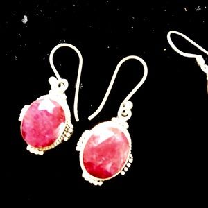 Sterling Silver Ruby Earrings .925